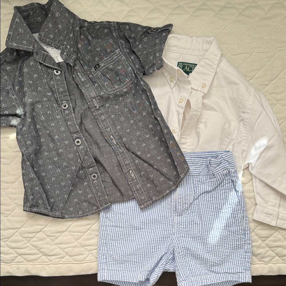 2 bottom down shirts and shorts for baby boy